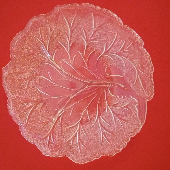 TREE OF LIFE VINTAGE INDIANA SERVING PLATE, CLEAR CUT GLASS - Picture 2 of 7